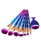 Dingji Diamond Big Fish Tail Makeup Brush Set Dazzle Glitter Foundation Brushs (8Pcs)