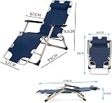 WY8 Garden Chair Sun Lounger Outdoor Folding Reclining Blue view 3