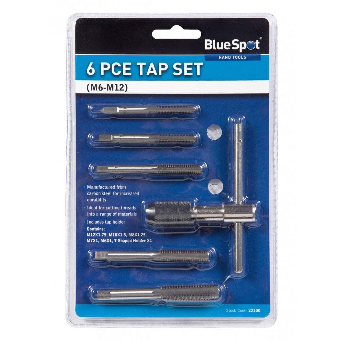 Bluespot 22300 6pce Tap Set (M6-M12)