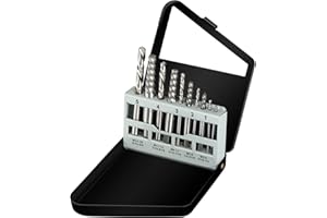 COMOWARE 10pcs Screw Extractor & Left Hand Drill Bit Set, HSS M2, 118° Split Point, 5pcs Left Handed Drill Bits (5/64" - 19/64") & 5pcs Easy Out Screw Extractor Set (#1 - #5), with Index Case