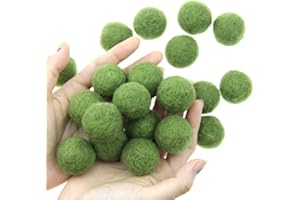 Zasy 30mm Needle Wool Felt Balls Foam Filled Wool Felt Pom Pom Home Decor DIY (Army Green)