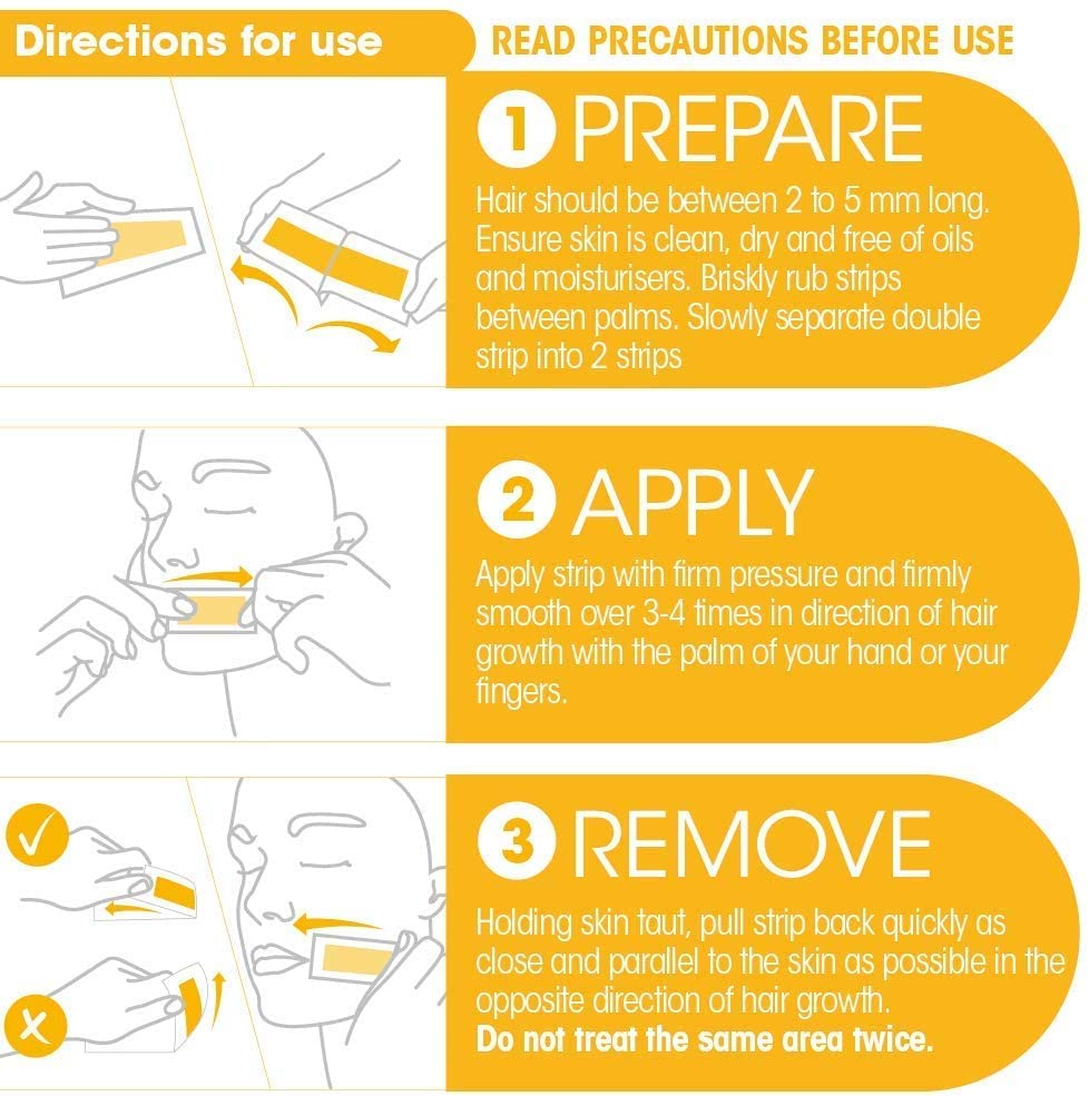 Nad's Facial Wax Strips Natural All Skin Types Waxing Kit With 30