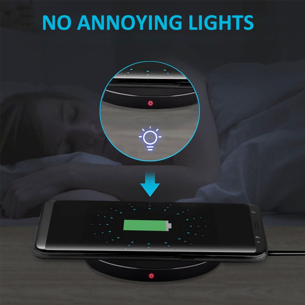 Wireless Charger, olatec 10W Fast Wireless Charger with QC3.0 Adpter for iPhone X 8/8 Plus, Samsung Galaxy S8/Note 8/5/S7, 5W for Galaxy S9/S9 Plus and All Qi Enabled Phones-Black