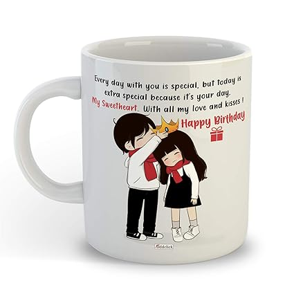 Buy Oddclick Birthday Gift For Girlfriend My Sweetheart With All My Love And Kiss Happy Birthday Ceramic Mug Gift For Girlfriend Boyfriend Birthday Online At Low Prices In India Amazon In
