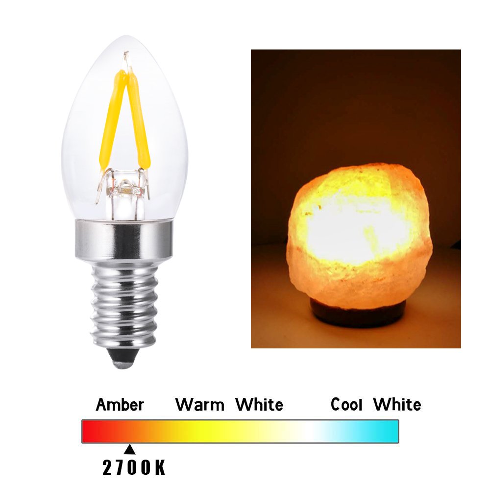 led Night Light Bulbs,Salt Lamp Bulbs,C7 1W Led Filament Bulbs,Refrigerator Indicator Bulb, Mini Light,Candle Bulbs,10W Incandescent Replacement Bulb,Torpedo Shape,E12 Warm White 2700k,Dimmable(6PCS)