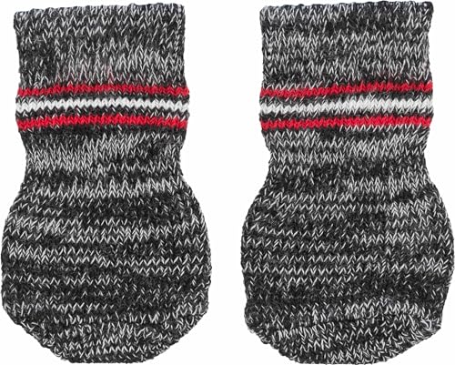 TRIXIE dog socks XL - 6 cm paw width - 16 cm high - non-slip sole - cotton with elastane - washable at 30 °C - grey - 19506