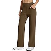 MAGCOMSEN Women's Fleece Lined Pants with Pockets Wide Leg High Waisted Work Pants Winter Thermal Casual Yoga Sweatpants