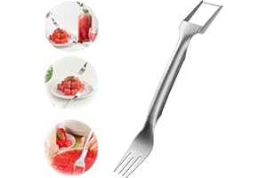 MRKYY 2-in-1 Stainless Steel Fruit Cutter, 2024 New Watermelon Windmill Cutter Slicer Tool, Dual Head Fruit Forks Slicer Knife, Upgrade Summer Watermelon Fruit Cutting Fork for Home Camping (1PCS)