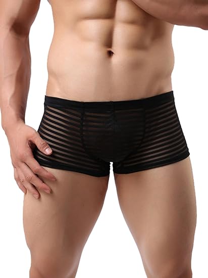 Neiyiku Herren Low Rise Transparent Sexy Retroshorts Glatt Unterhose Boxershorts Boxer Briefs Atmungsaktiv Unterwäsche