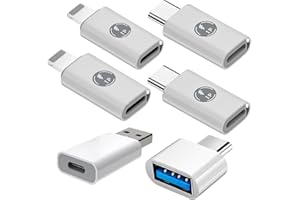URANT (6Pack Adapter for iPhone Female to Type C Male,USB C to USB 3.0 OTG Adapter,2 Type C Female to iPhone Male Compatible with iPhone 15 14 13 12Pro Max Plus,Samsung Galaxy,Laptop,PC