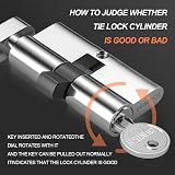 Bwintech 90mm 45T/45 Chrome Euro Cylinder Lock with Thumbturn and 3 Keys view 4