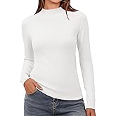 Saodimallsu Womens Mock Neck Sweater Tops Long Sleeve Fitted Sweaters Casual Basic Soft Knit Pullover Shirts