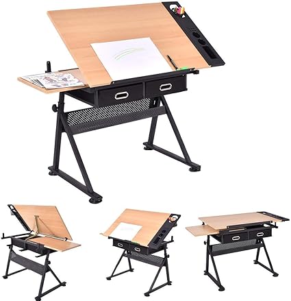 Dawoo Table A Dessin Table A Dessin Table A Dessin Inclinable Bureau Reglable En Hauteur Table De Travail Avec Tiroir Et Tiroir Amazon Fr Cuisine Maison