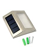 Mstore365 2PCS Edelstahl LED Solar Treppenlicht Solarleuchten Solar