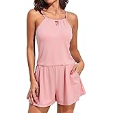 Smismivo Swim Romper with Built in Bra and Pockets 2025 Women's Modest One Piece Swimsuit Shorts Dress Bathing Suit