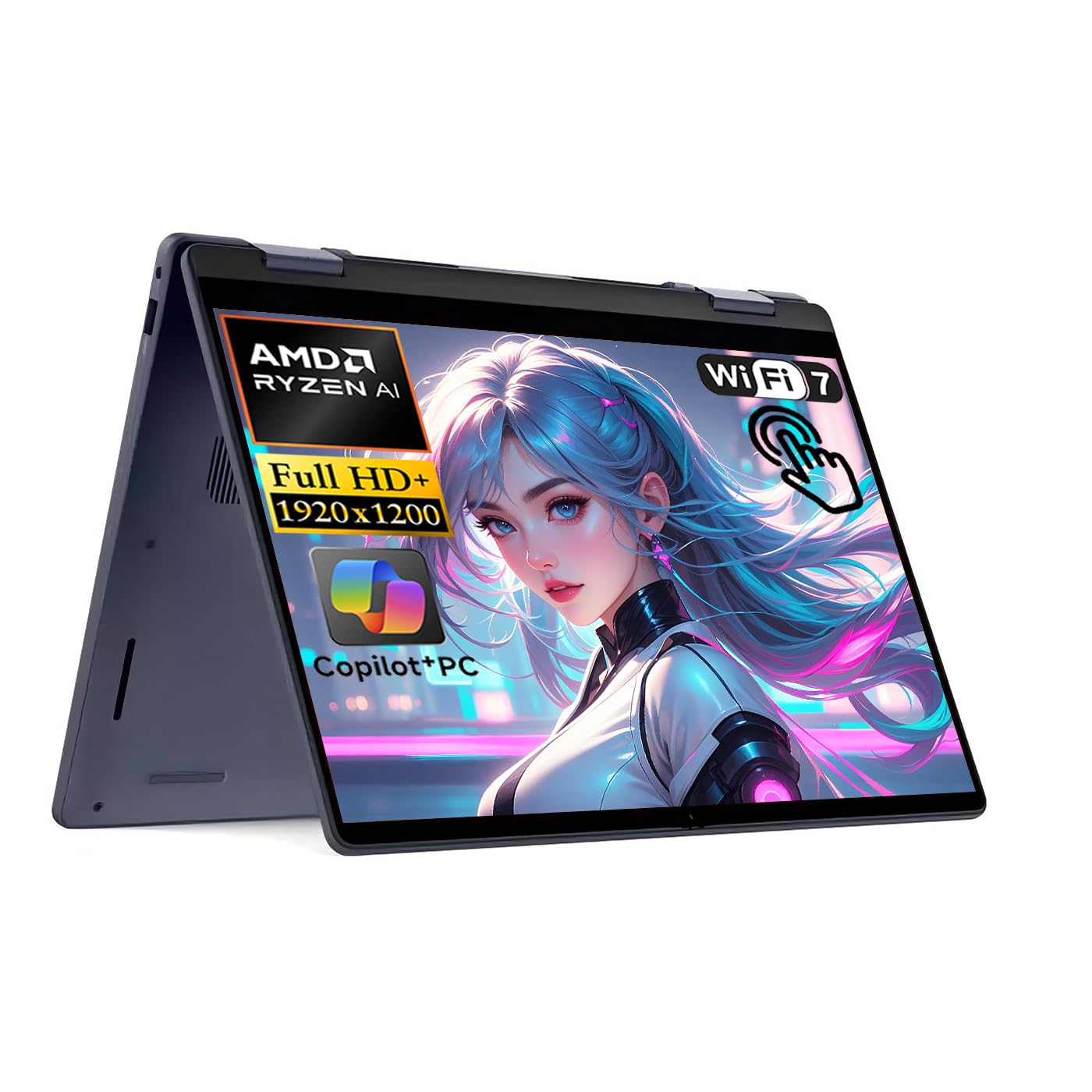 Dell Plus 2 in 1 Laptop, 14" FHD+ Touchscreen, Radeon 840M AMD Ryzen AI 5 340 (Beat i7-1360P), 16GB DDR5 512GB SSD Copilot+ PC Backlit Keyboard Fingerprint Reader Computer for Gaming Business