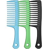 Wide Tooth comb, Large Detangling Comb for Women and Men, Durable Styling Brush for Curly, Long, Wet Hair Types - Professional Hair Care.