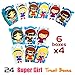 Super Hero Girl Party Favor Treat Boxes, 24pcs Assorted Birthday Party Goodie Boxes