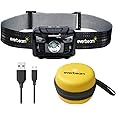 Everbeam H6 Pro LED Head Torch Headlamp, Motion Sensor Control, 650 Lumen Bright 20 Hours Runtime 1200mAh Battery Powered USB Rechargeable Headlight (2 Pack)