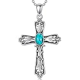 Eetaitai Turquoise Necklaces 925 Sterling Silver Western Necklace Boho Jewelry for Men Women Her Birthday Valentines Day Gifts