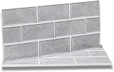 Fantasnight Grey Tile Stickers 30x15cm 12Pcs Self Adhesive Waterproof Backsplash