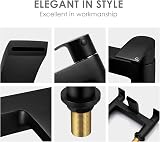 Wasserrhythm Black Waterfall Bath Taps Brass Round Dual Lever Deck Mounted view 7