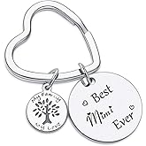 7RVZM Best Mimi Ever Keychain - Grandma Keychain For Nana, Gigi, Grandmother Gift - Mothers Day Gift For Mother In Law, Mimi, Yaya Jewelry