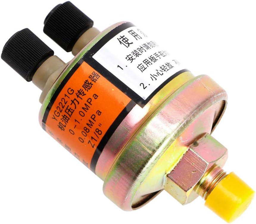 SALliang Car Engine Oil Pressure Sensor Oil Measure Switch Sender Gauge with Warning Light 80x40mm