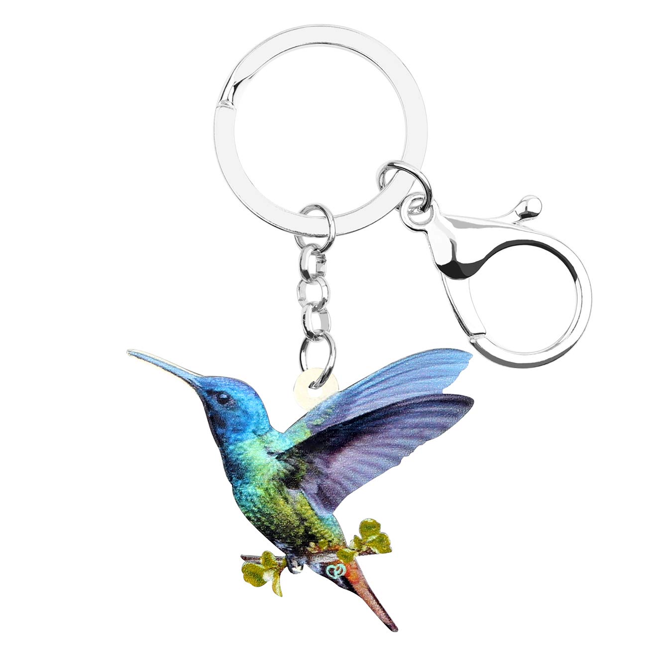 BONSNY Arylic Metal Hummingbird Keychains For Women Girls Gifts Car Purse Birds Pendant Charms (Multicoloured)