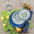 Melamine 12 Piece Dinnerware Set (Blue & Green) - Suitable Indoors and Outdoors