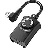 HBN Temporizador de luz para exteriores, impermeable, resistente a la intemperie, fotocélula del atardecer al amanecer, tempo