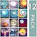 XPCARE 12 Pack 5d Diamond Painting Kits Full Drill Rhinestone Moon Diamond Pictures for Home Wall Decor(Canvas 12X12In)