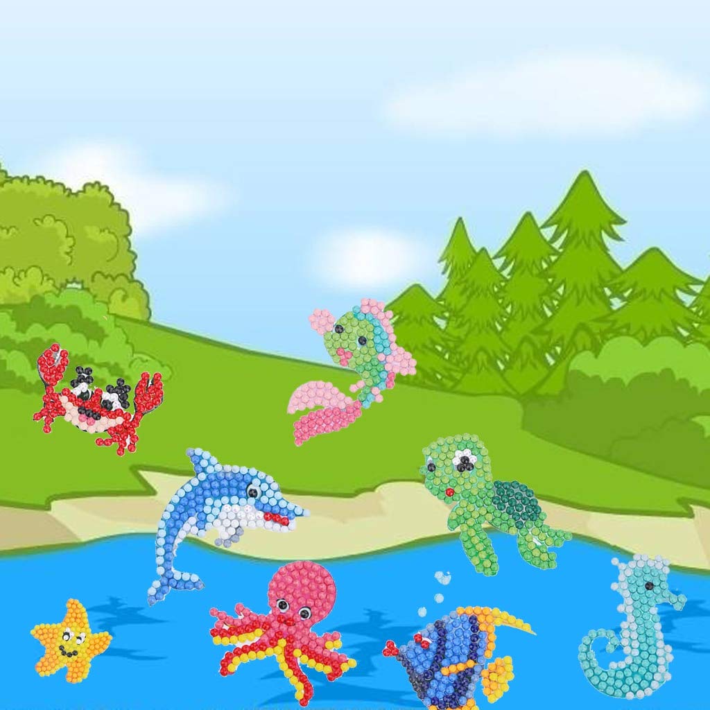 YOMOSA 5D Diamond Painting Kits for Kids DIY Sticker Paint with Diamonds Kits Arts Crafts Kits for Children and Beginner Adults