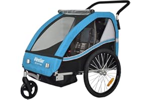 Veelar Veelar Bike Trailer & Stroller 2 in 1 Double Seat for Toddlers, Kids, Child Bicycle Carrier Jogger