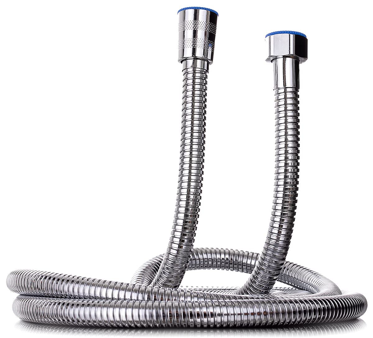 YoiYee 1.5m 304 Stainless Steel Universal Replacement Shower Hose with Washer, Short, Flexible, Anti-Kink, fit Shower Head and Hand-Held Bidet Tap Spray Head in Bathroom/Toilet/Garden, Chrome