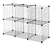 Whitmor Storage Cubes - Stackable Interlocking Wire Shelves - Black (Set of 6) primary
