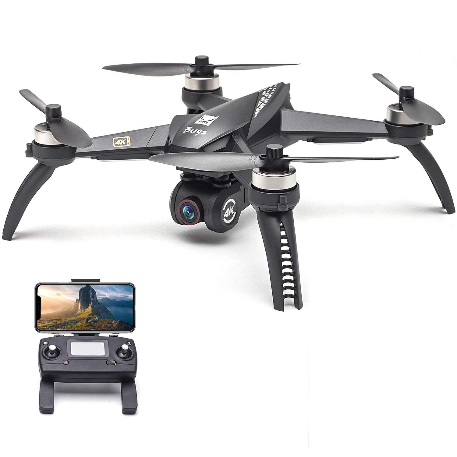 GoolRC Upgrated MJX Bugs 5W B5W GPS RC Drone with 4K UHD Camera, 5G WiFi FPV Brushless RC Quadcopter with Track Flight, Altitude Hold, Follow Me, Headless Mode, 1 Battery