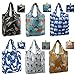 BeeGreen Shopping Bags Cloth Grocery Bags Foldable Travel Bag Tote Bags Bulk - Reusable Gift Bags with Handles (6 Pack) - Heavy Duty Large Washable Animal Holiday Design for Women Travel & Groceries​