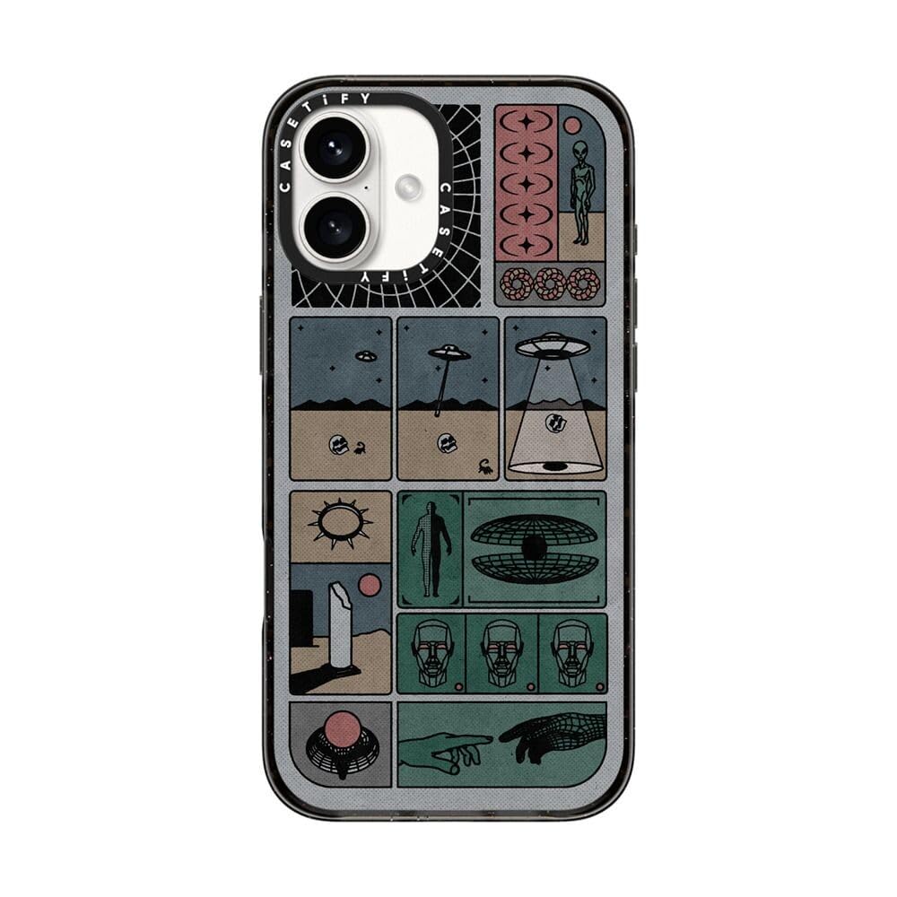 CASETiFY Impact Case for iPhone 16 Plus [8.2ft 4X Military Grade Drop Protection/Compatible with Magsafe] - Research by Other Minerals - Clear Black