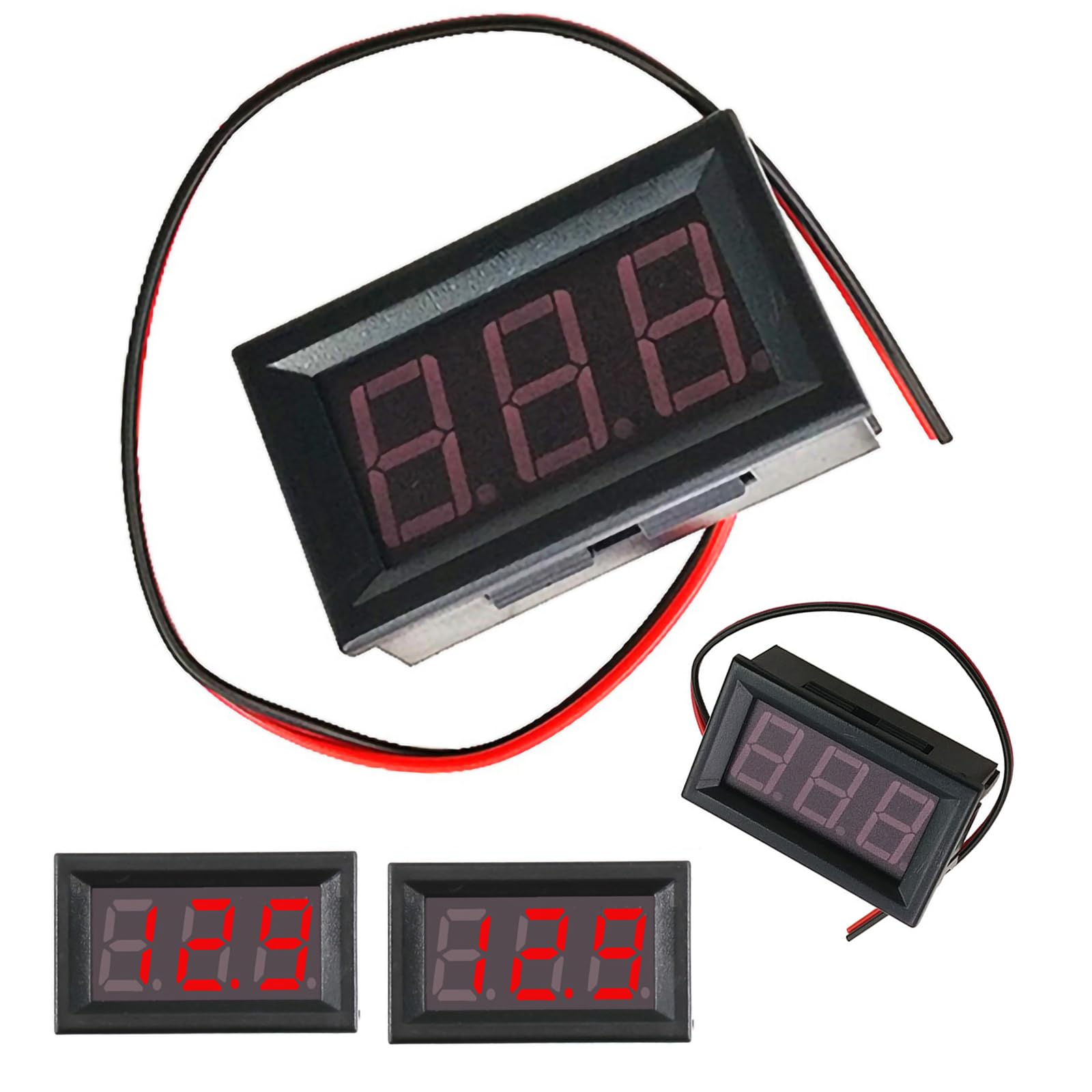 Photo 1 of (2RED) DC 4.5~30V Digital Mini Voltmeter Voltage Display, 0.56" LED Display Panel Voltage Tester Meter, Car Motorcycle Battery Monitor Voltage Gauge, Battery Voltage Tester, LED Digital Voltmeter
