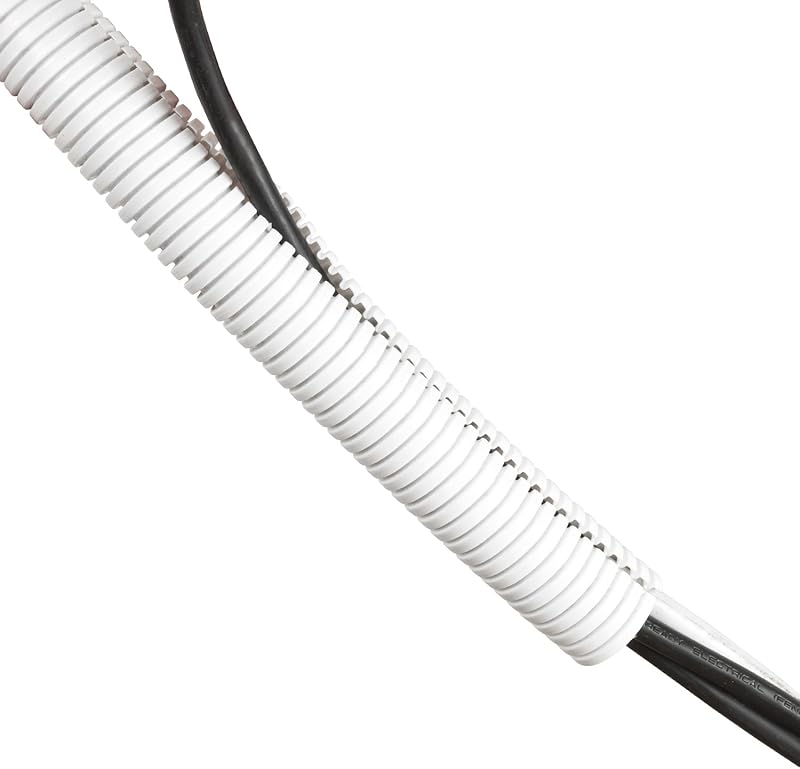 D-Line Cable Tidy Tube 32mm White 1.1m LDPE Electrical Conduit PC TV Wire Hider