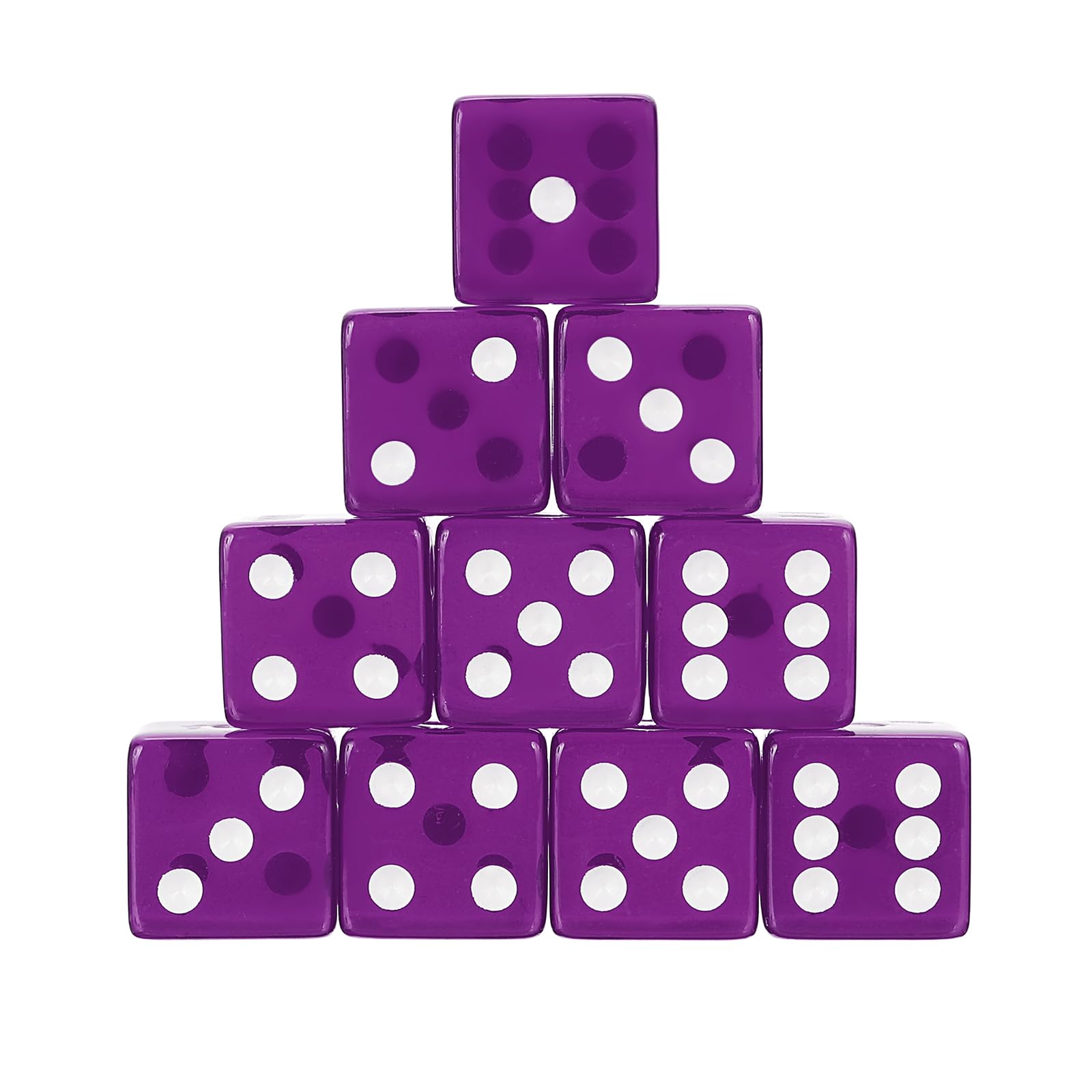 sourcing map 100Pcs Acrylic Dice, 19mm/0.75" Translucent D6 Dice, 6 Sided Square Rounded Edge for Board Table Games Birthday Theme Party Supply, Purple