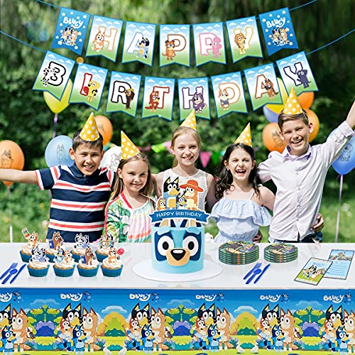 CANPA Bluey Party Supplies Set for Kids, Birthday Party Decorations