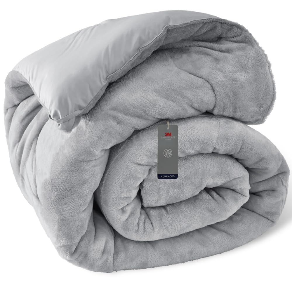 アイリスプラザ 掛け布団 シンサレート 充填量1.5kg 軽くてあったか 高保温・断熱性 洗濯機OK 高機能中綿素材シンサート使用 暖かさを逃さない掛布団 超極細マイクロファイバー繊維 フランネル生地 シングル ライトグレー商品画像