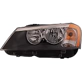 HEADLIGHTSDEPOT Halogen Headlight Left Driver Side Compatible With BMW X3 2011-2014 CAPA Certified