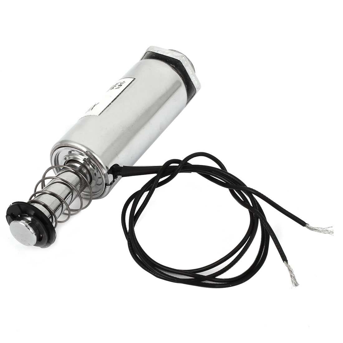 sourcingmap DC 24V 16 mm Pull Type Tubular Solenoid, Electromagnet w Spring Return