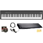 Roland FP-30X-BK 88-Key Digital Piano - Black | Bundle with Sustain Pedal, Cover, Cable, Online Piano Lessons, Austin Bazaar Instructional Video, and Polishing Cloth