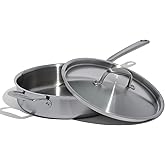 Made In Cookware - 3.5 Quart Stainless Steel Saute Pan - 5 Ply Stainless Clad - Professional Cookware - Induction Compatible 