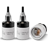 E26 Porcelain Lamp Socket with Rotary Knob Switch - High Temperature Resistance, UL Listed, 250V 250W for Safe Lighting Replacements (3 Pack)