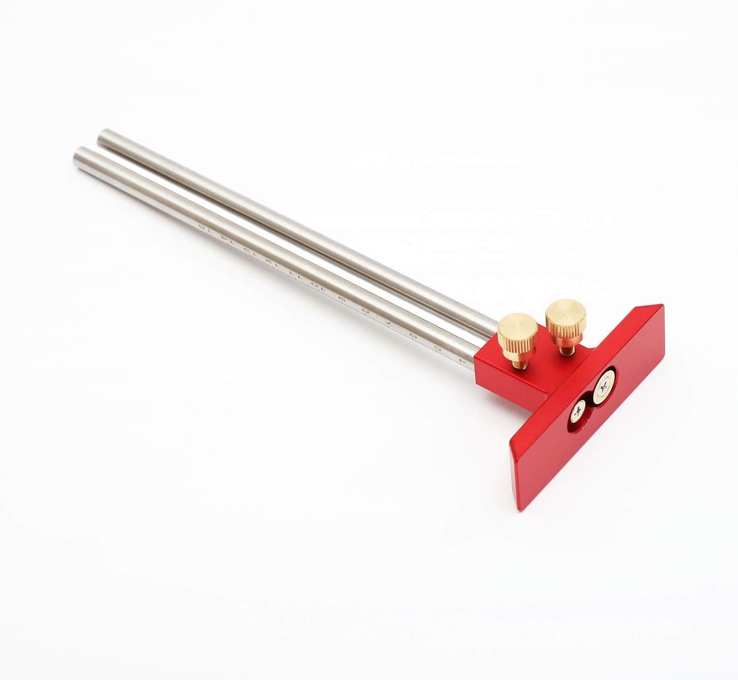 TOPWAY Wood Marking Gauge Mortise Shank Aluminium Body and Stainless Steel Scale Bar (Twin Shank)